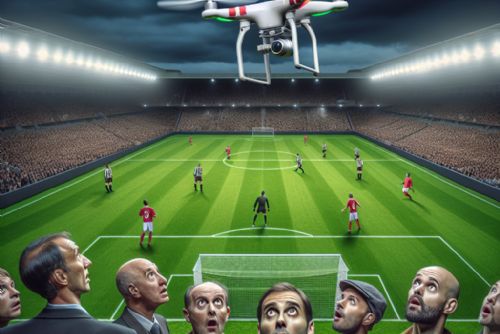 obrázek:Špionážní dron nad fotbalovým hřištěm - Arka Gdyně šmírovala soupeře